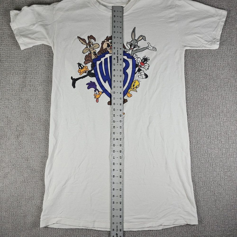Warner Bros Big Sleeping White Ribbed T Shirt One Size Fits All Bugs Bunny Taz - Picture 7 of 10